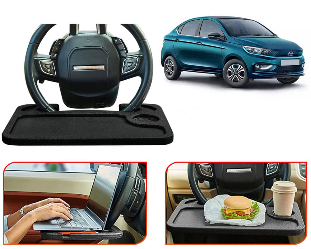 Steering Wheel Desk for Laptop, Multipurpose Travel Accessories, Seat Stand Trays for Eating, Under Table Console (Black) Tiago EV Steering Wheel Desk for Laptop, Multipurpose Travel Accessories, Seat Stand Trays for Eating, Under Table Console (Black) Tiago EV
