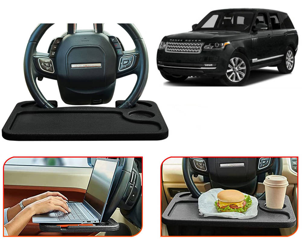 Steering Wheel Desk for Laptop, Multipurpose Travel Accessories, Seat Stand Trays for Eating, Under Table Console (Black) Range Rover     			Steering Wheel Desk for Laptop, Multipurpose Travel Accessories, Seat Stand Trays for Eating, Under Table Console (Black) Range Rover