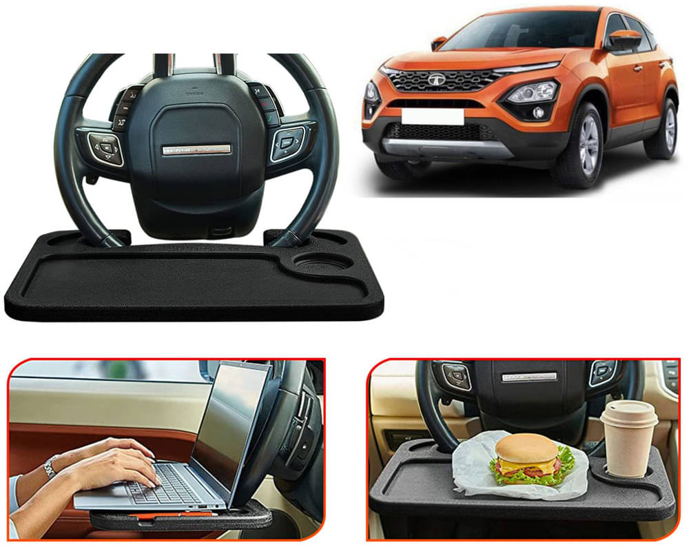     			Steering Wheel Desk for Laptop, Multipurpose Travel Accessories, Seat Stand Trays for Eating, Under Table Console (Black) Harrier 2019