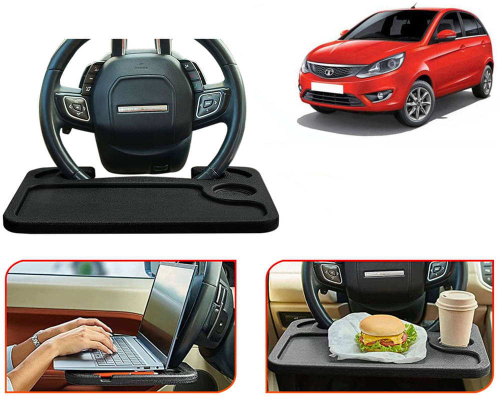 Steering Wheel Desk for Laptop, Multipurpose Travel Accessories, Seat Stand Trays for Eating, Under Table Console (Black) Bolt Steering Wheel Desk for Laptop, Multipurpose Travel Accessories, Seat Stand Trays for Eating, Under Table Console (Black) Bolt