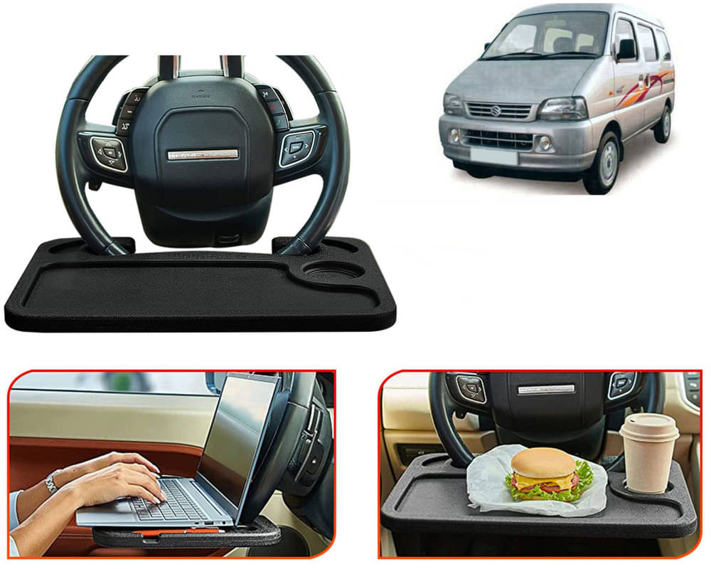 Steering Wheel Desk for Laptop, Multipurpose Travel Accessories, Seat Stand Trays for Eating, Under Table Console (Black) Versa     			Steering Wheel Desk for Laptop, Multipurpose Travel Accessories, Seat Stand Trays for Eating, Under Table Console (Black) Versa