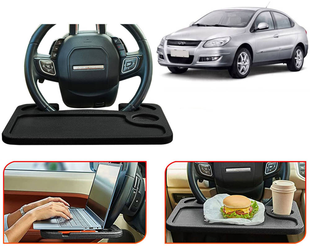     			Steering Wheel Desk for Laptop, Multipurpose Travel Accessories, Seat Stand Trays for Eating, Under Table Console (Black) Chery Cielo