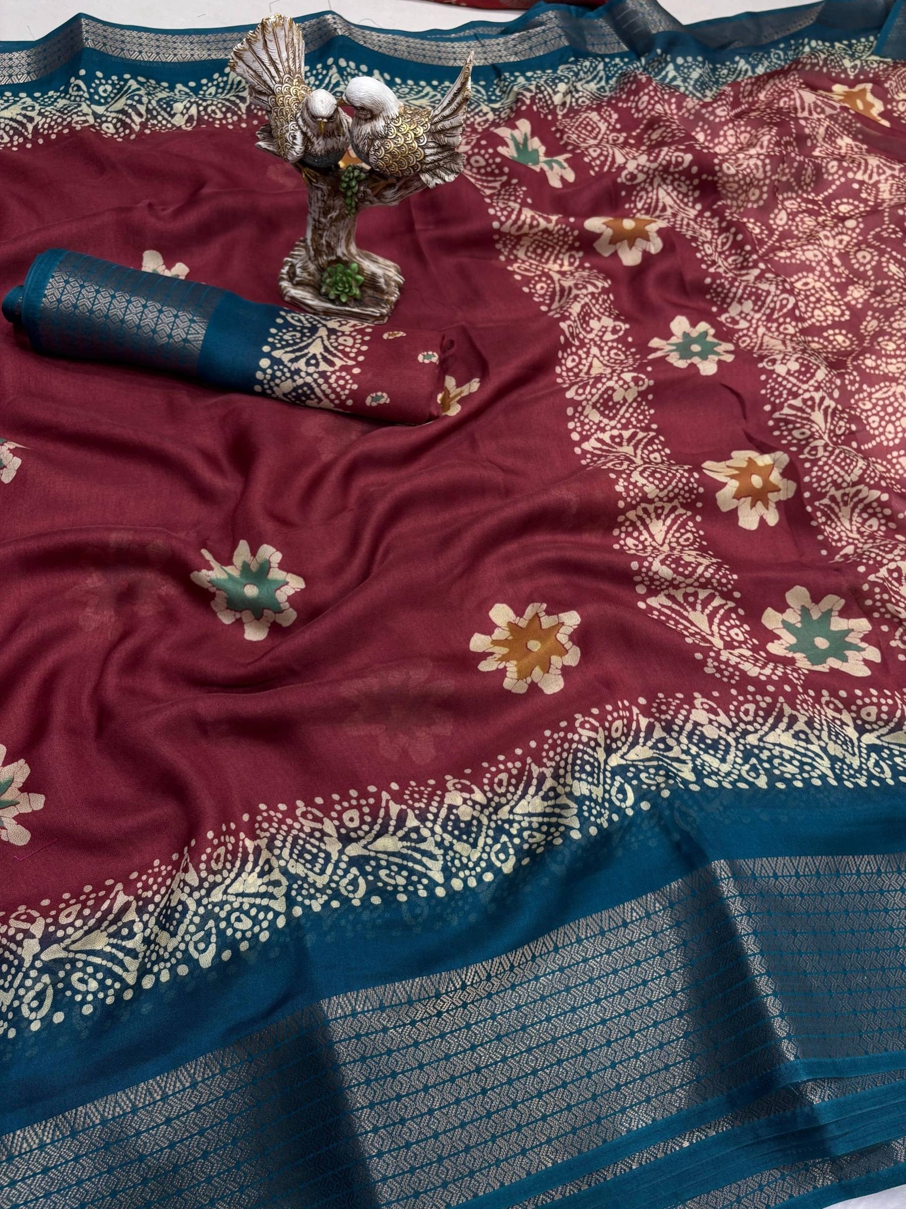 Shree Mahantam Cotton Printed Saree With Unstitched Blouse Piece ( Red ) Shree Mahantam Cotton Printed Saree With Unstitched Blouse Piece ( Red )