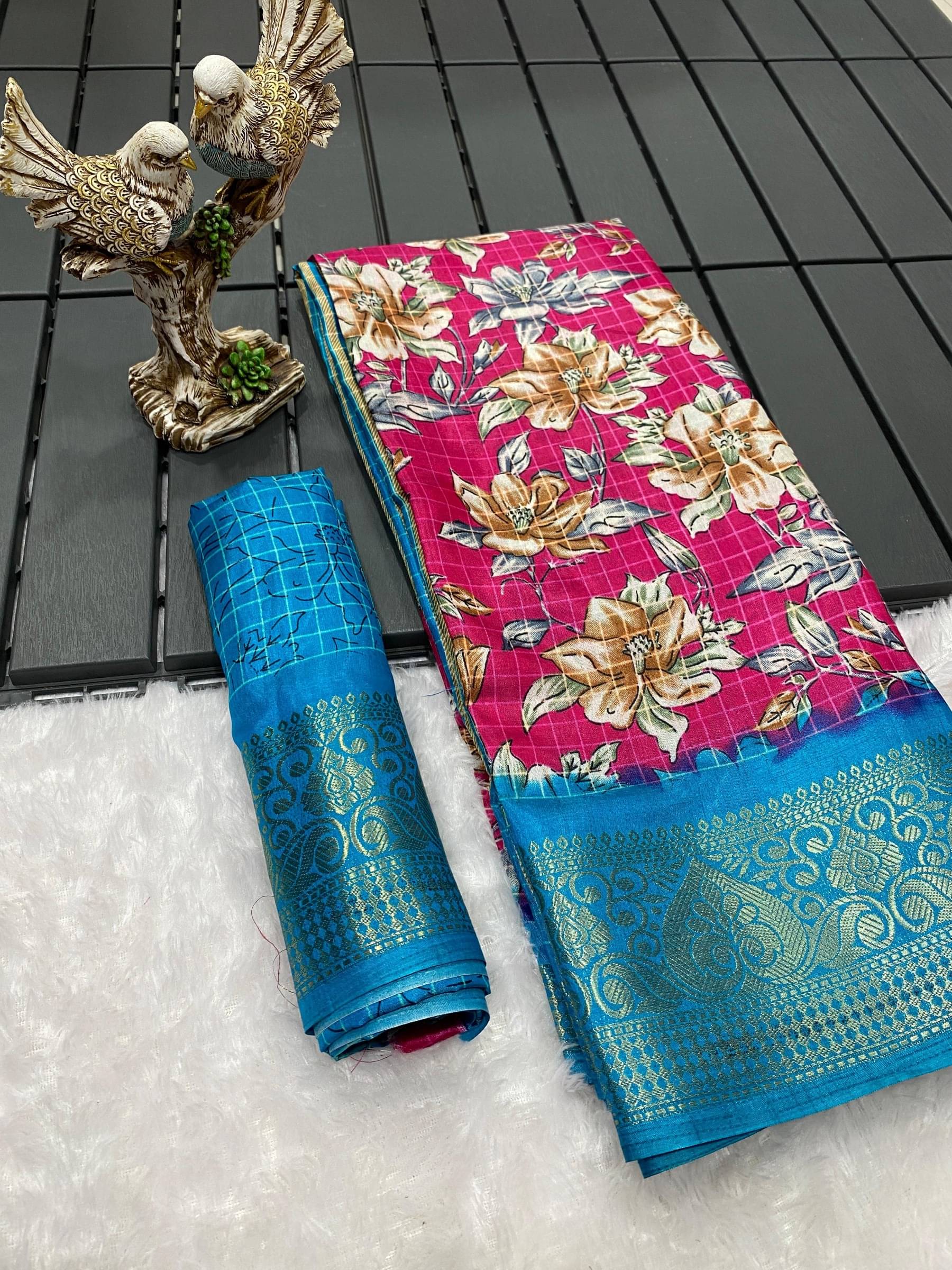 Shree Mahantam Cotton Printed Saree With Unstitched Blouse Piece ( Pink )     			Shree Mahantam Cotton Printed Saree With Unstitched Blouse Piece ( Pink )