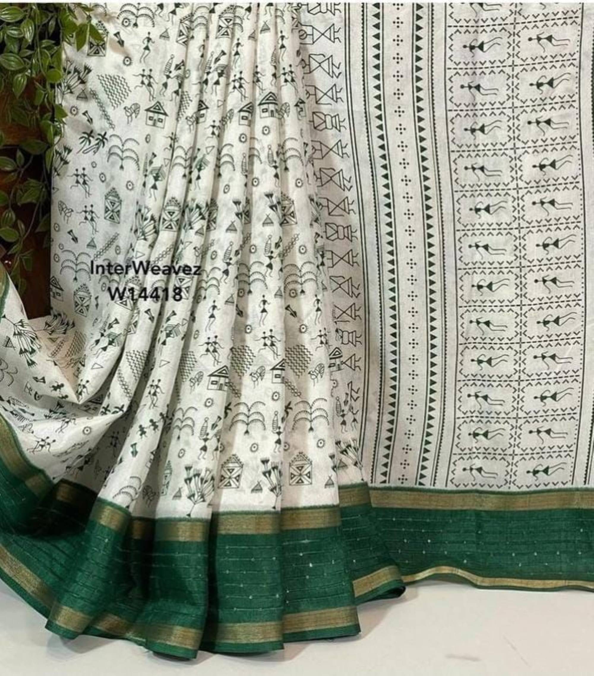 Shree Mahantam Cotton Printed Saree With Unstitched Blouse Piece ( Green ) Shree Mahantam Cotton Printed Saree With Unstitched Blouse Piece ( Green )