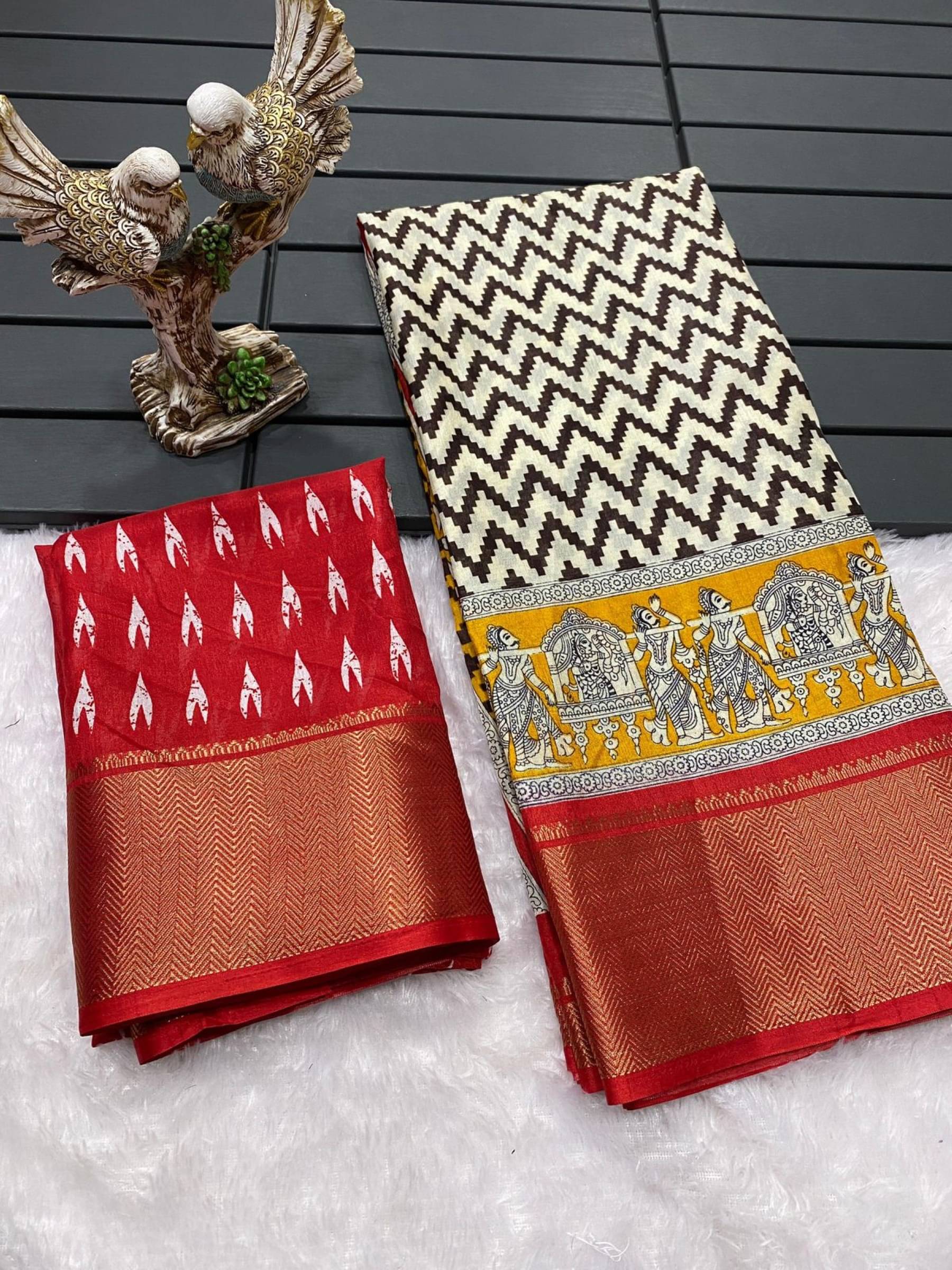     			Shree Mahantam Cotton Printed Saree With Unstitched Blouse Piece ( Mustard )