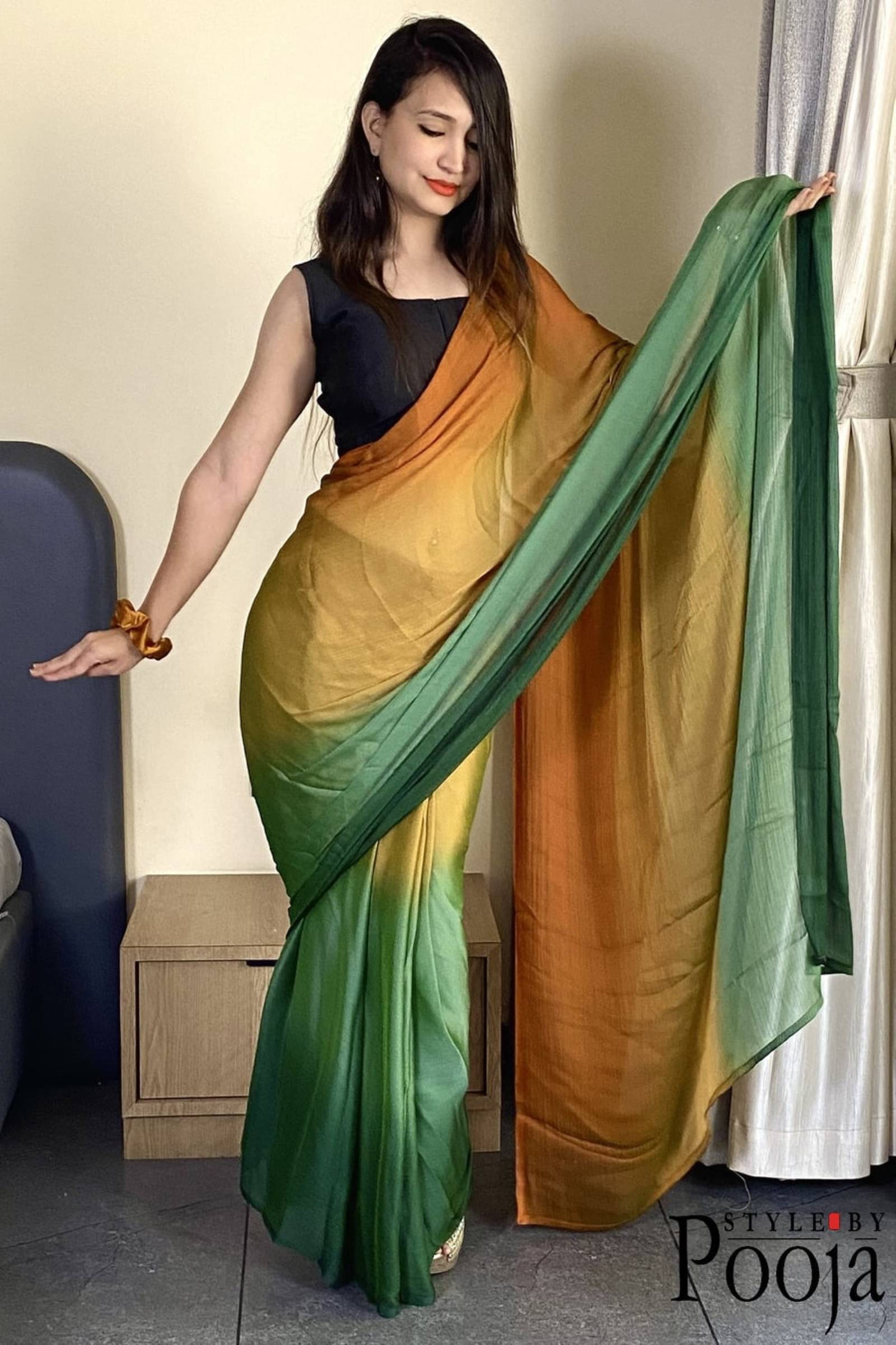 Shree Mahantam Georgette Solid Saree With Unstitched Blouse Piece ( Multicolor ) Shree Mahantam Georgette Solid Saree With Unstitched Blouse Piece ( Multicolor )