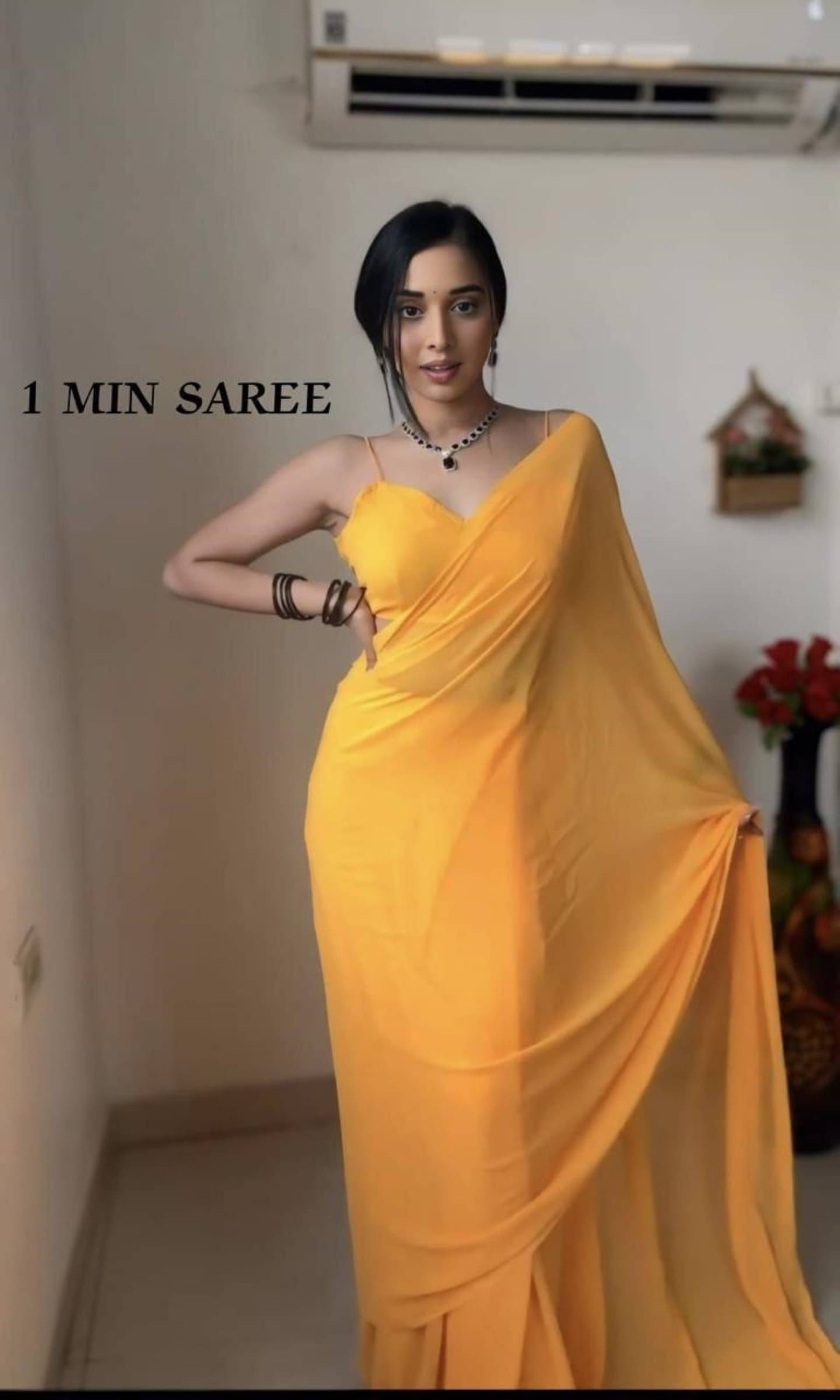 Shree Mahantam Georgette Solid Saree With Unstitched Blouse Piece ( Orange ) Shree Mahantam Georgette Solid Saree With Unstitched Blouse Piece ( Orange )