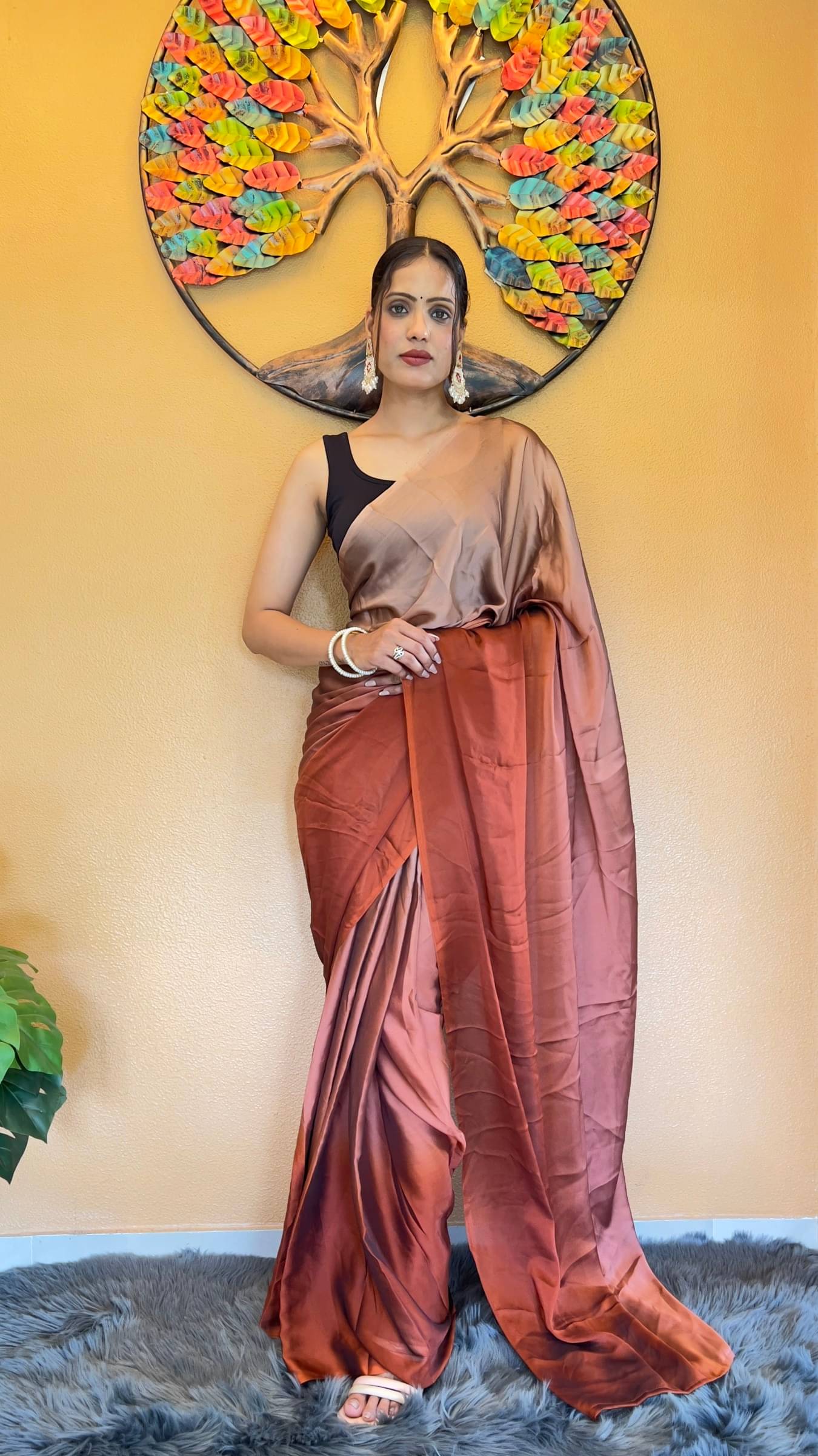 Shree Mahantam Georgette Solid Saree With Unstitched Blouse Piece ( Orange ) Shree Mahantam Georgette Solid Saree With Unstitched Blouse Piece ( Orange )