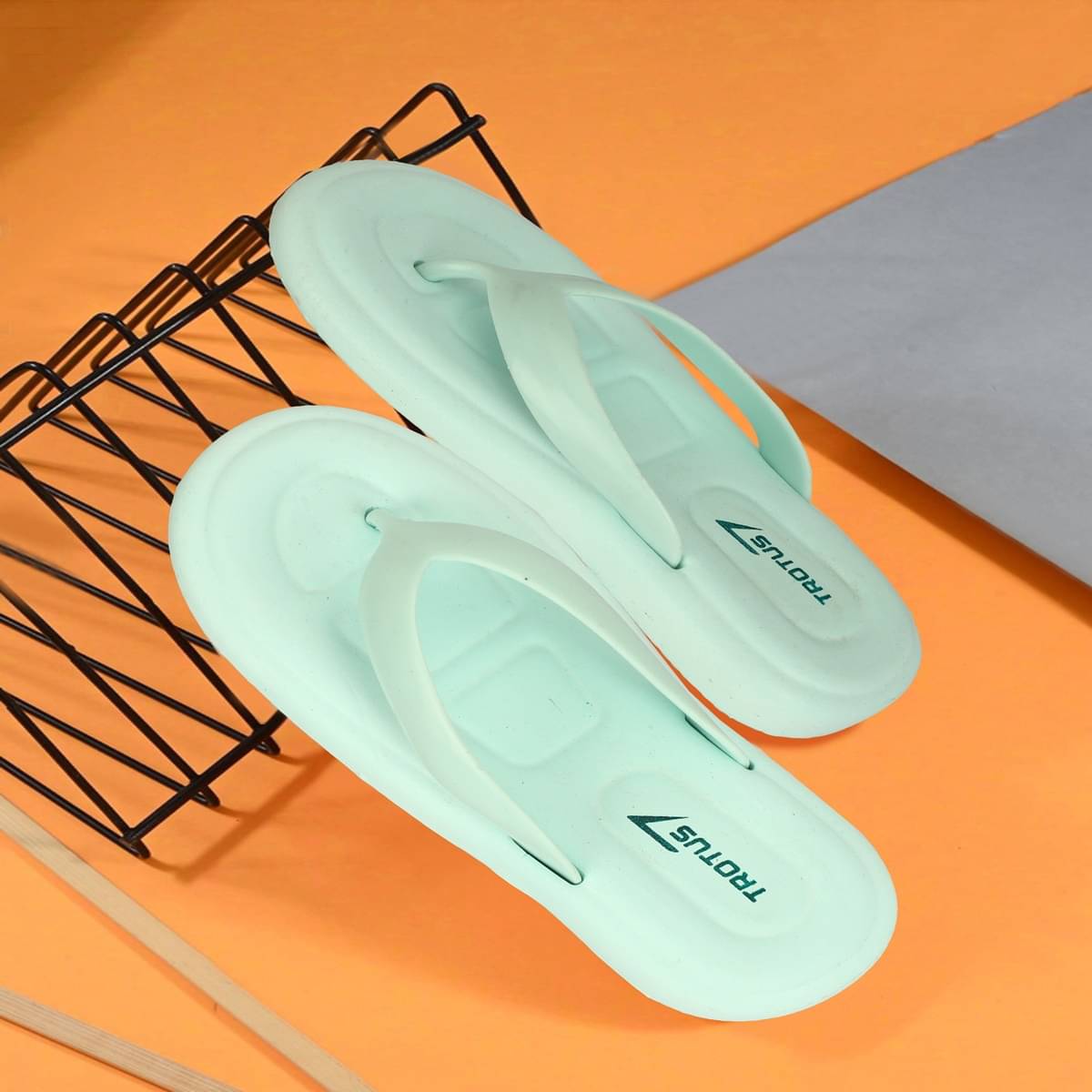     			Trotus Sea Green Women's Thong Flip Flop