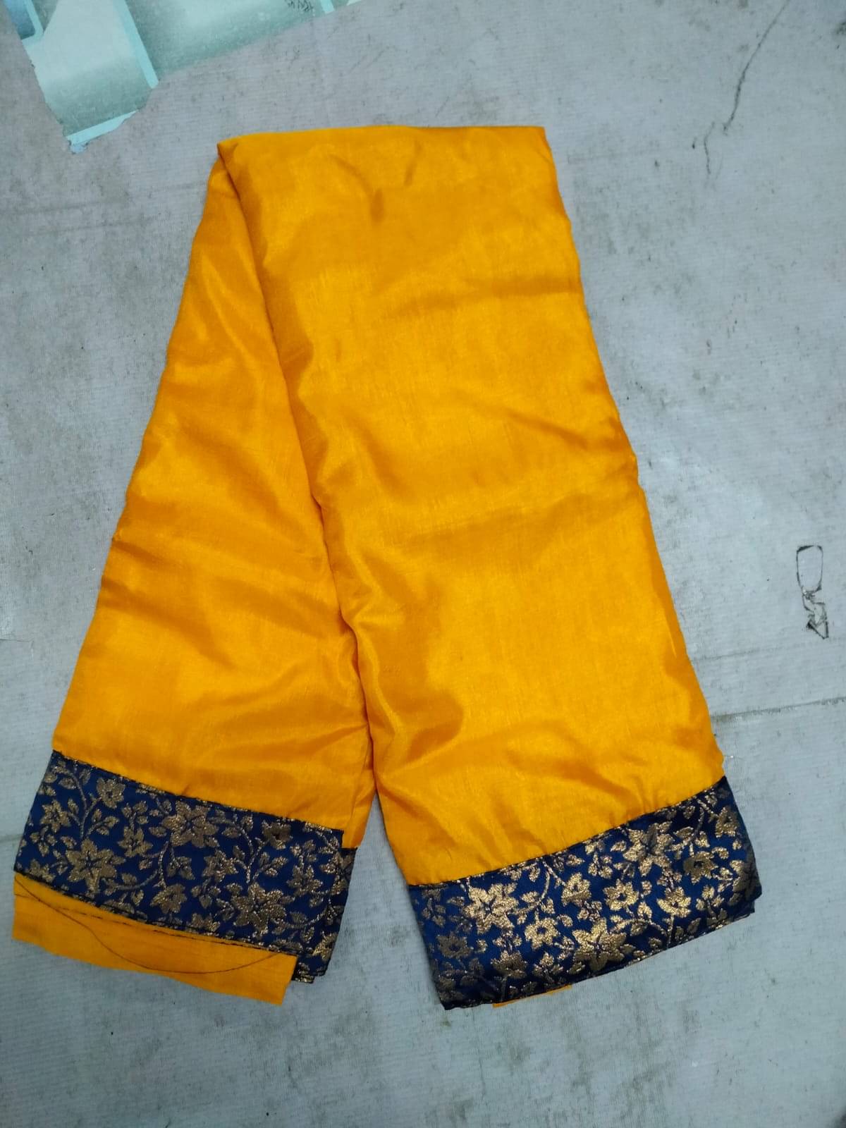 V FANCY Georgette Solid Kanjeevaram Sarees With Stitched Blouse ( Yellow ) V FANCY Georgette Solid Kanjeevaram Sarees With Stitched Blouse ( Yellow )