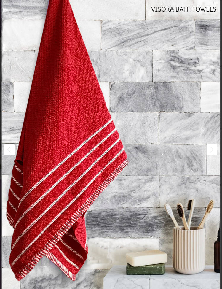     			VISOKA TEX Pack of 1 Cotton 400 -GSM Bath Towel ( Red )
