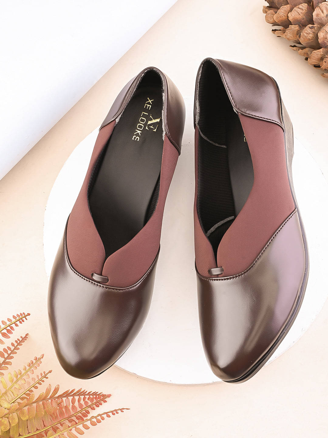    			XE Looks Brown Women's Casual Ballerinas