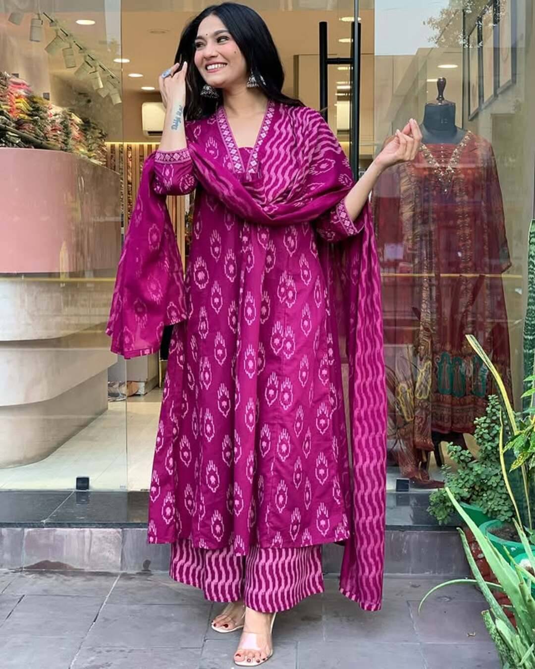     			YAGNIK FASHION Women Rayon Self Design Anarkali Kurti With Palazzo ( Wine )