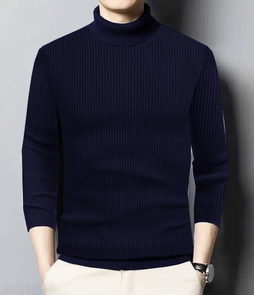     			fashlook Woollen High Neck Men's Sweatshirt - Navy ( Pack of 1 )
