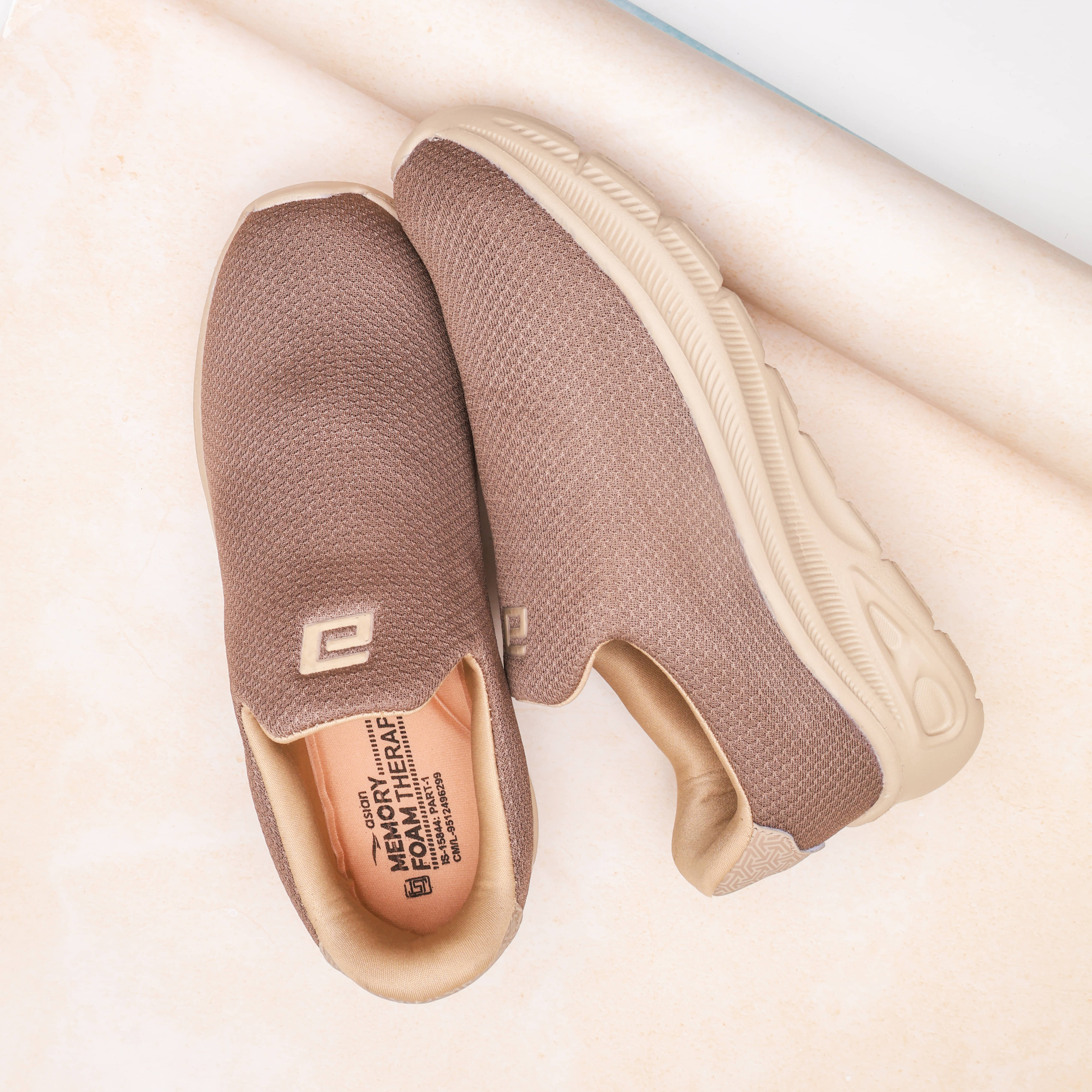 ASIAN WONDERWALK-01 Cream Men's Slip-on Shoes     			ASIAN WONDERWALK-01 Cream Men's Slip-on Shoes