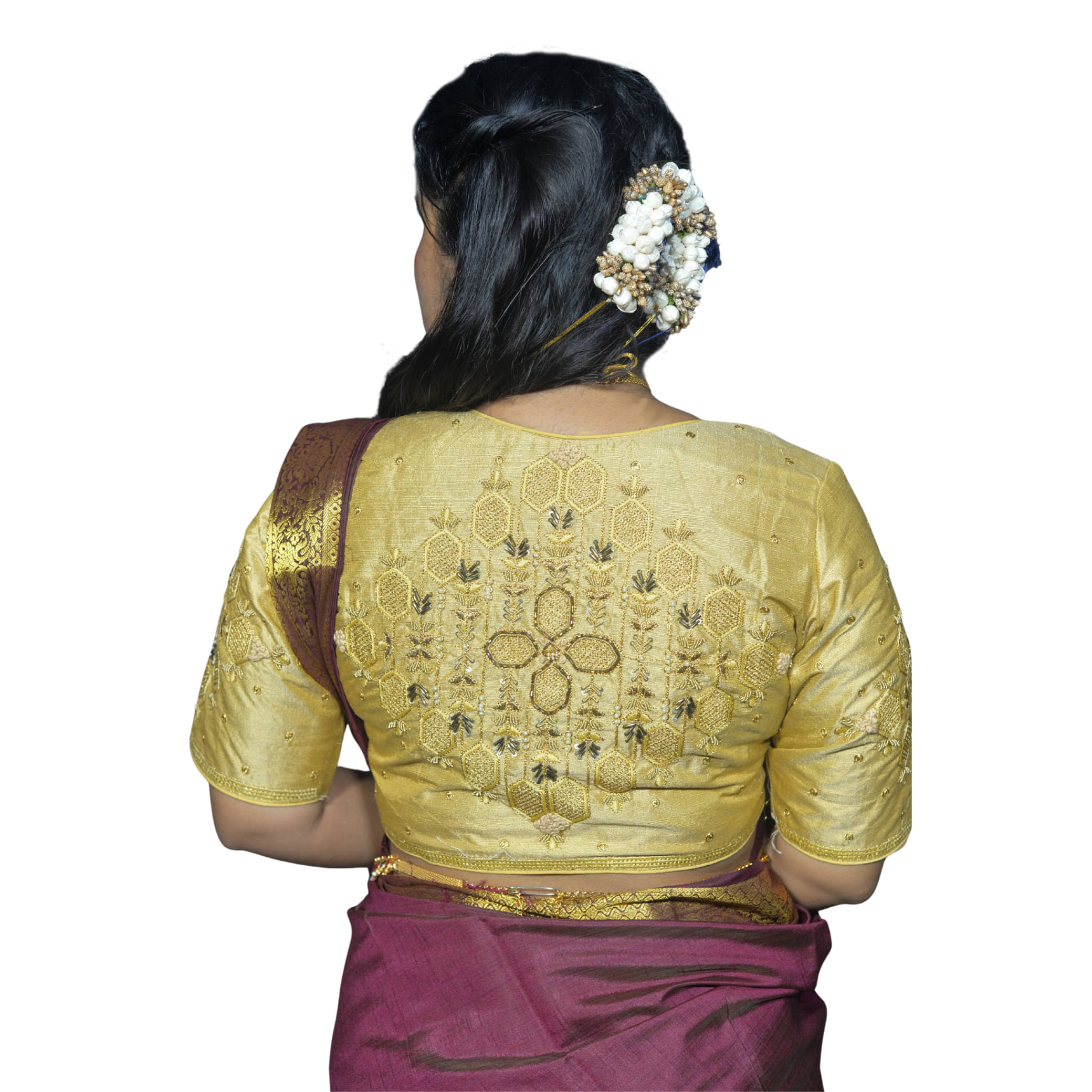     			AtoZ Studio Gold Readymade with Pad Silk Blend Women's Blouse ( Pack of 1 )