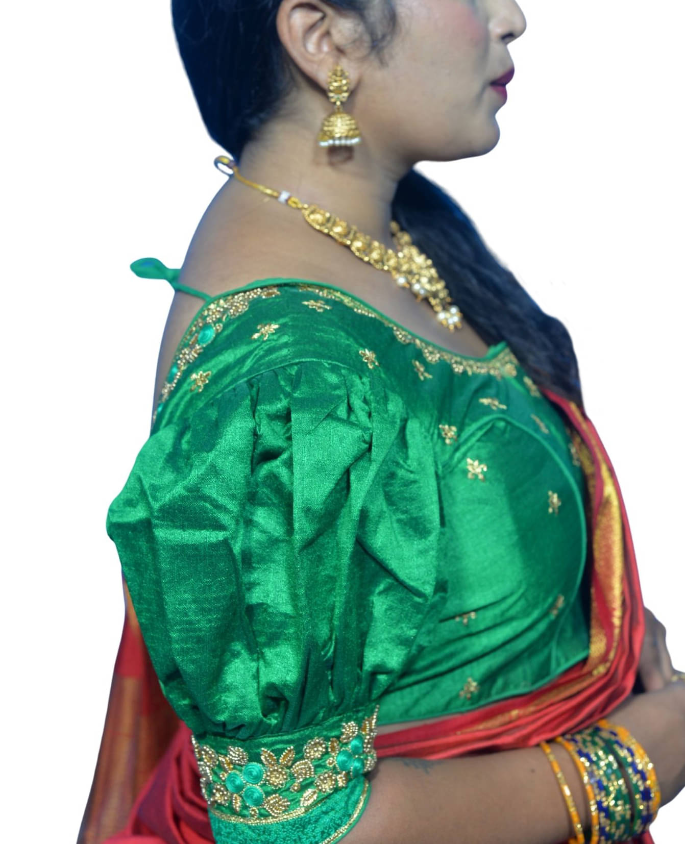     			AtoZ Studio Lime Green Readymade with Pad Silk Blend Women's Blouse ( Pack of 1 )