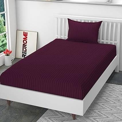     			DOMES FAB Satin 1 Single Bedsheet with 1 Pillow Cover ( Purple )