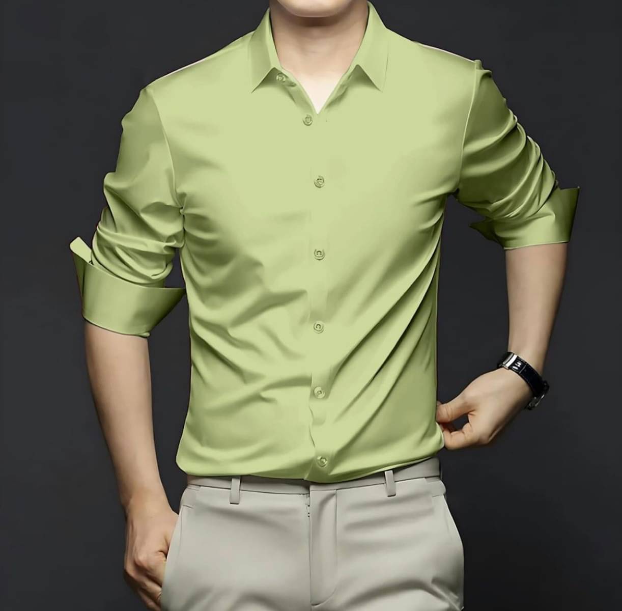 Helix Attire Satin Regular Fit Full Sleeves Men's Formal Shirt - Mint Green ( Pack of 1 ) Helix Attire Satin Regular Fit Full Sleeves Men's Formal Shirt - Mint Green ( Pack of 1 )