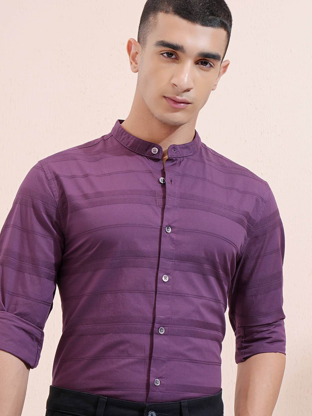 Highlander 100% Cotton Regular Fit Striped Full Sleeves Men's Casual Shirt - Purple ( Pack of 1 ) Highlander 100% Cotton Regular Fit Striped Full Sleeves Men's Casual Shirt - Purple ( Pack of 1 )