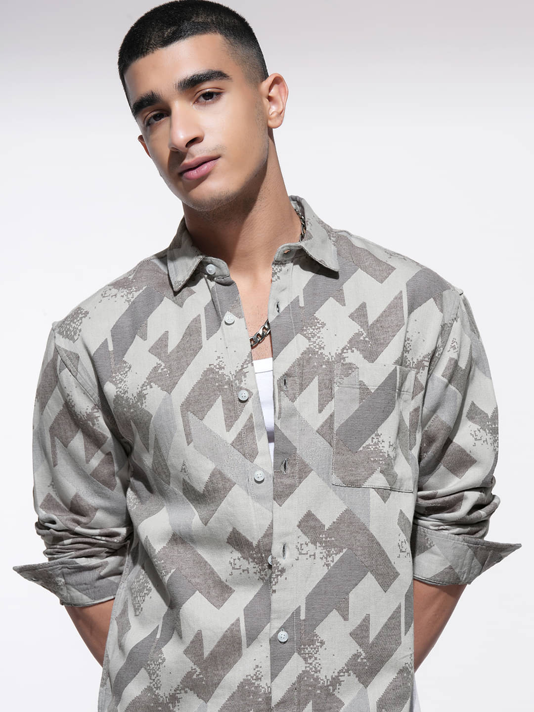    			Highlander 100% Cotton Relaxed Fit Printed Full Sleeves Men's Casual Shirt - Multicolor ( Pack of 1 )