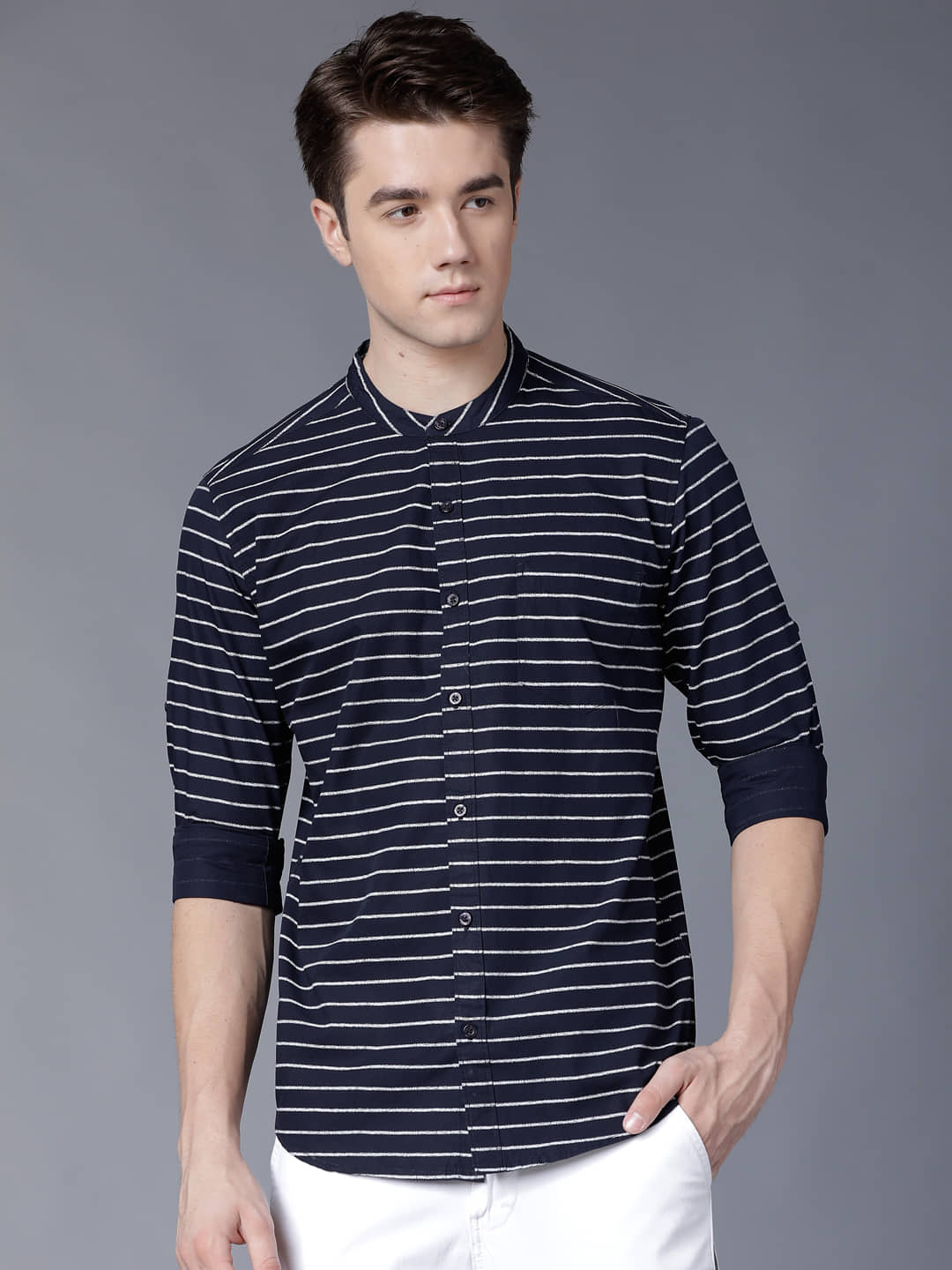 Highlander 100% Cotton Slim Fit Striped Full Sleeves Men's Casual Shirt - Multicolor ( Pack of 1 )