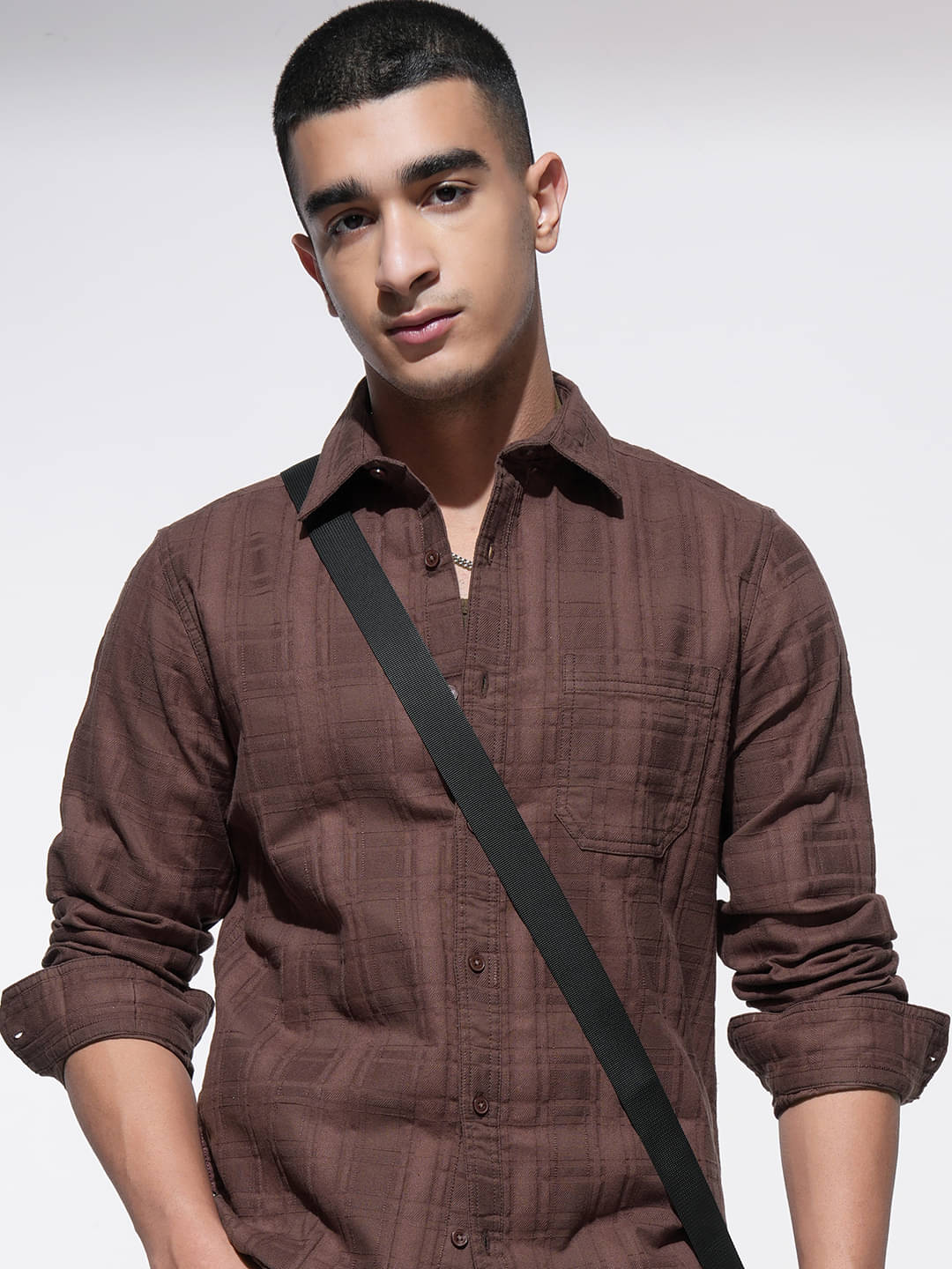 Highlander 100% Cotton Slim Fit Checks Full Sleeves Men's Casual Shirt - Brown ( Pack of 1 ) Highlander 100% Cotton Slim Fit Checks Full Sleeves Men's Casual Shirt - Brown ( Pack of 1 )