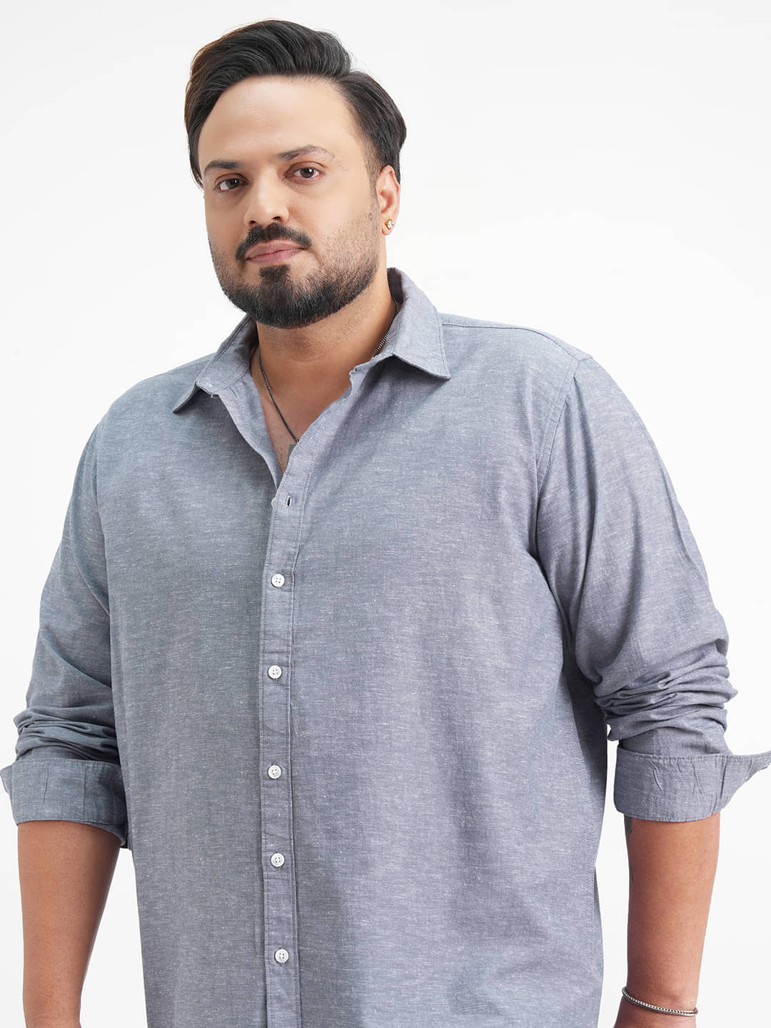     			Highlander Cotton Blend Regular Fit Solids Full Sleeves Men's Casual Shirt - Blue ( Pack of 1 )