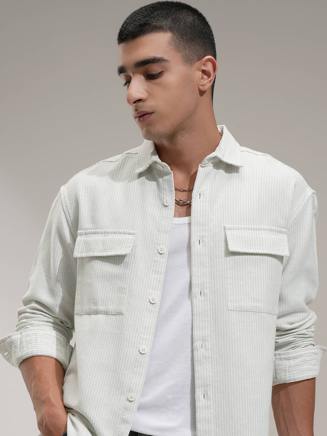 Highlander Cotton Blend Relaxed Fit Solids Full Sleeves Men's Casual Shirt - Light Green ( Pack of 1 ) Highlander Cotton Blend Relaxed Fit Solids Full Sleeves Men's Casual Shirt - Light Green ( Pack of 1 )