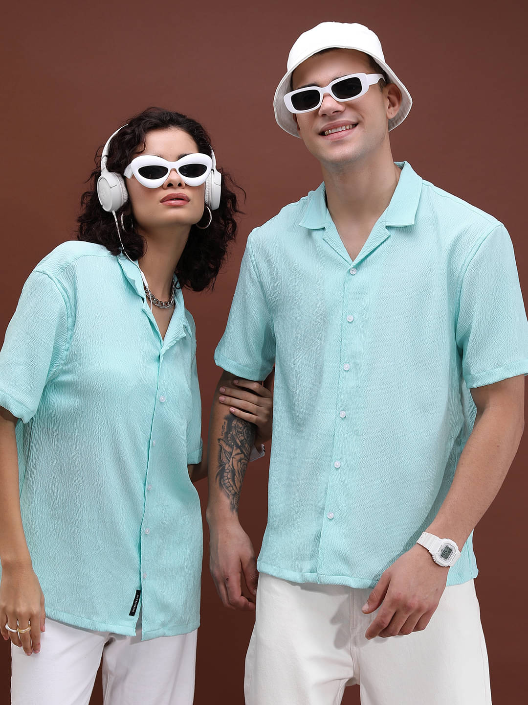 Highlander Poly Cotton Oversized Fit Self Design Half Sleeves Men's Casual Shirt - Light Blue ( Pack of 1 ) Highlander Poly Cotton Oversized Fit Self Design Half Sleeves Men's Casual Shirt - Light Blue ( Pack of 1 )