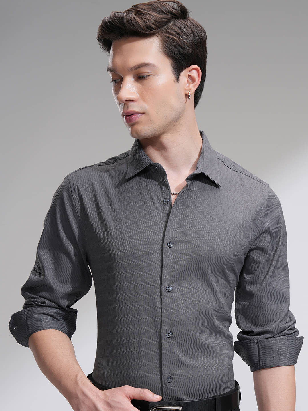 Highlander Poly Cotton Slim Fit Solids Full Sleeves Men's Casual Shirt - Grey ( Pack of 1 ) Highlander Poly Cotton Slim Fit Solids Full Sleeves Men's Casual Shirt - Grey ( Pack of 1 )