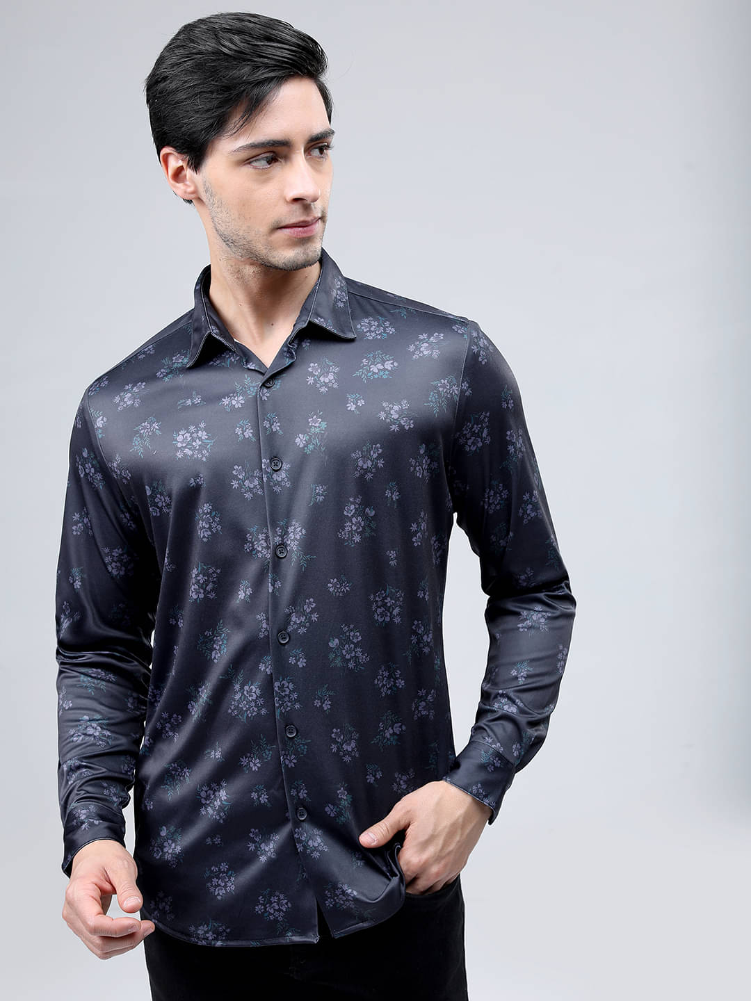 Highlander Polyester Slim Fit Printed Full Sleeves Men's Casual Shirt - Navy ( Pack of 1 ) Highlander Polyester Slim Fit Printed Full Sleeves Men's Casual Shirt - Navy ( Pack of 1 )