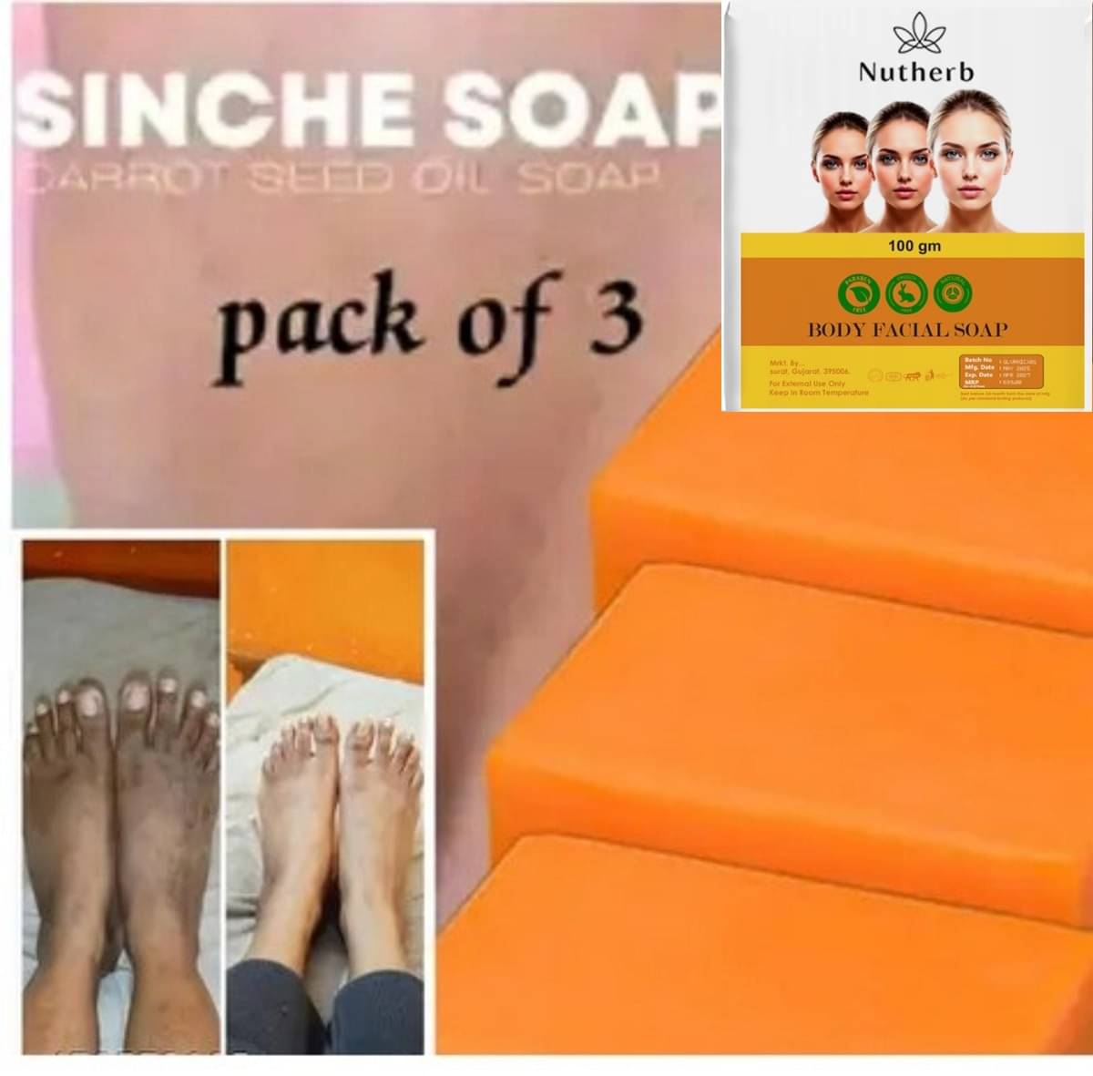     			NUTHERB Beauty jiole 100G Soap for All Skin Type ( Pack of 3 )