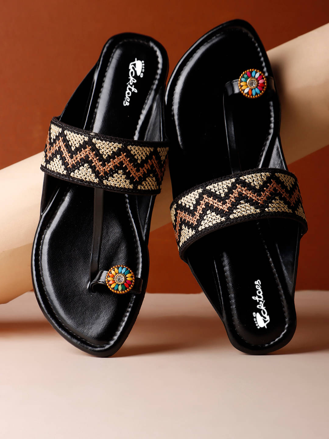     			Picktoes Black Women's Flats