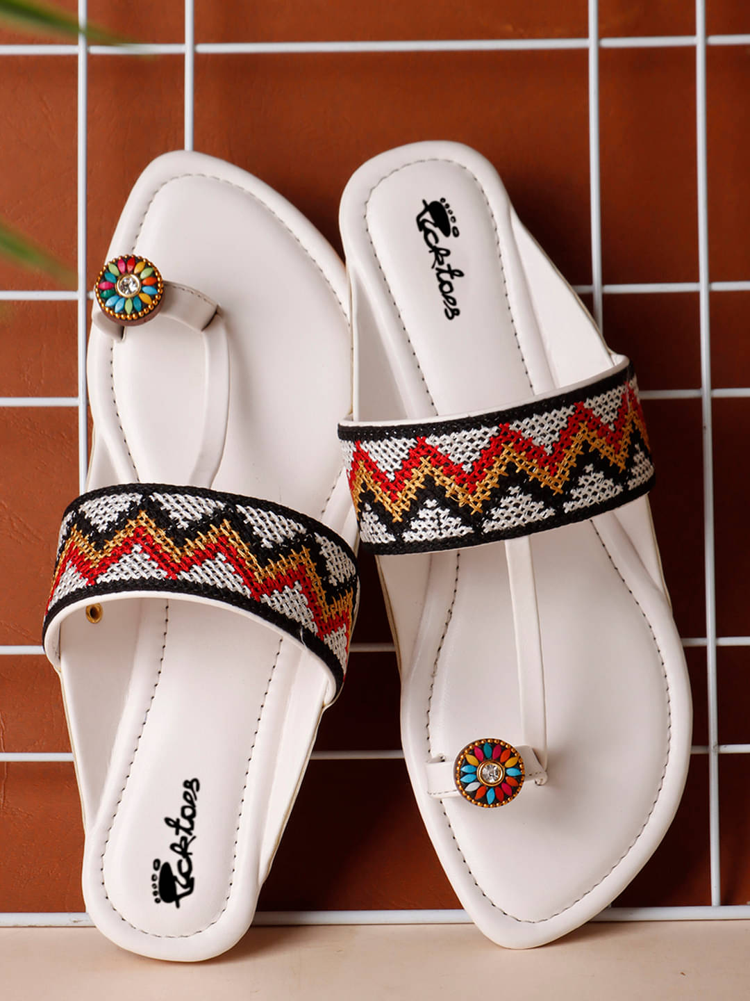     			Picktoes Cream Women's Flats