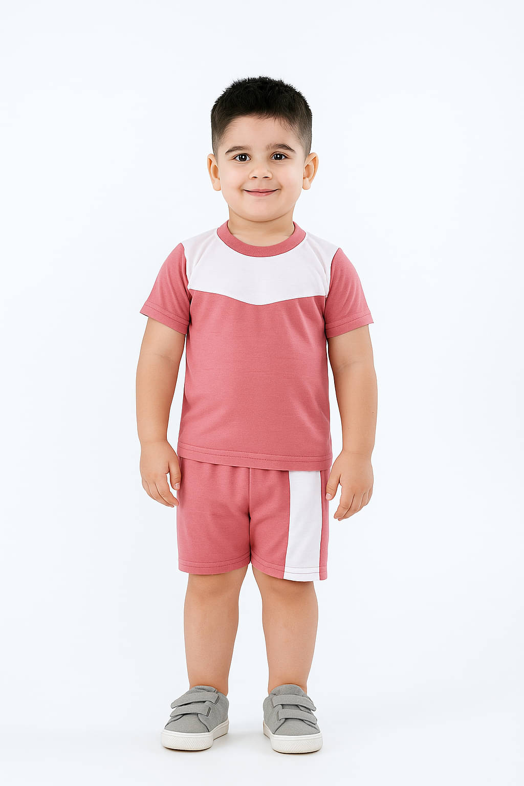     			RELANE Pack of 1 Boys Cotton Blend T-Shirt & Shorts Set ( Pink )