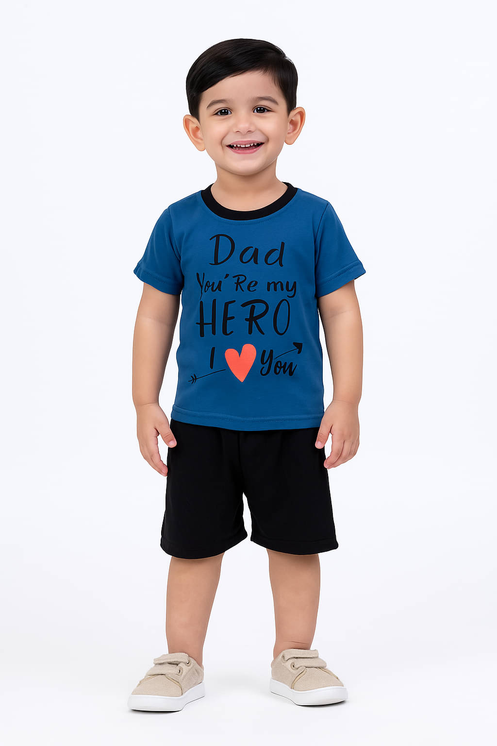     			RELANE Pack of 1 Boys Cotton Blend T-Shirt & Shorts Set ( Blue )