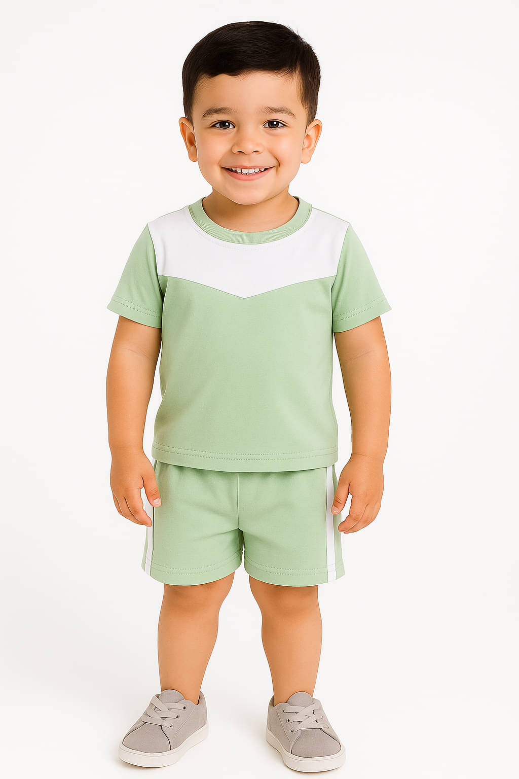     			RELANE Pack of 1 Boys Cotton Blend T-Shirt & Shorts Set ( Mint Green )