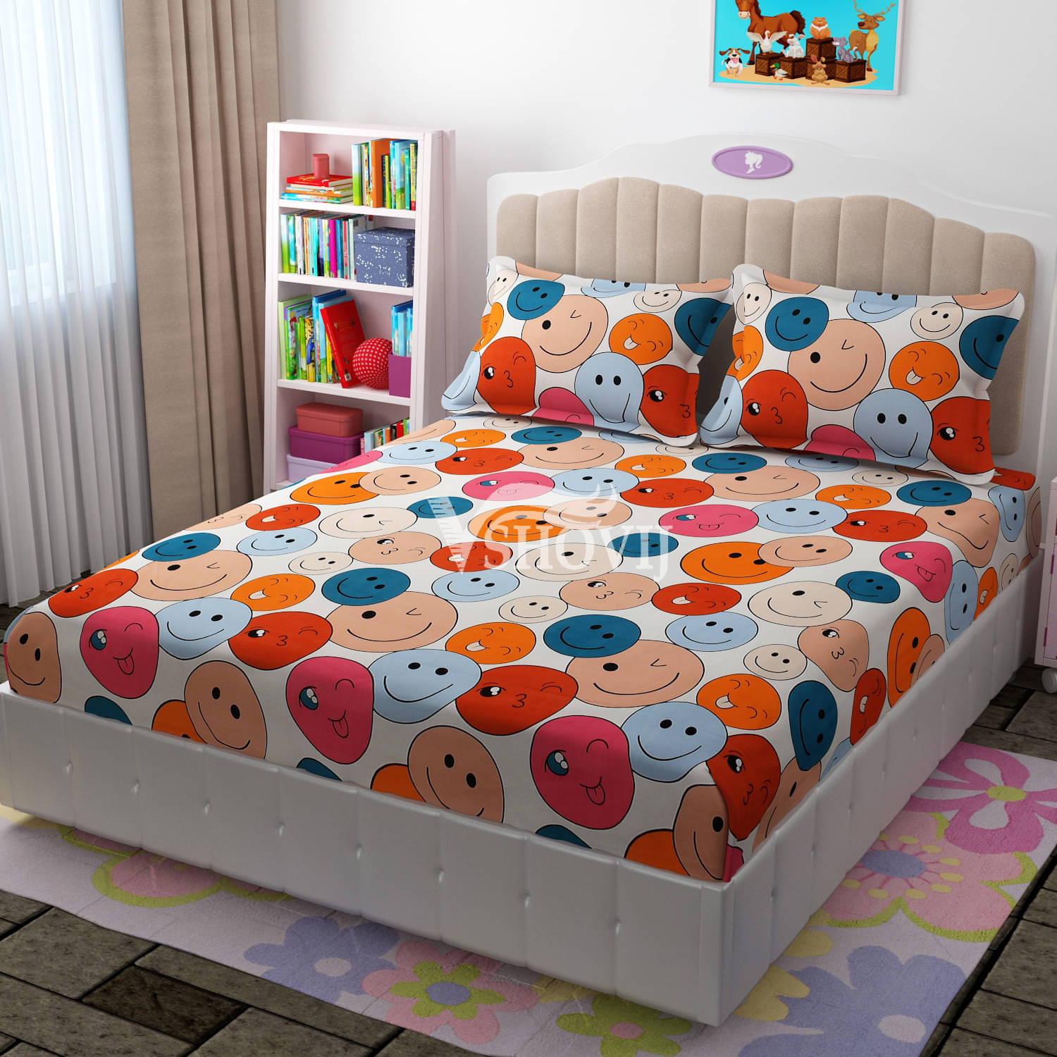 SHOVIJ Microfibre Abstract Printed Fitted 1 Bedsheet with 2 Pillow Covers ( King Size ) - Multi SHOVIJ Microfibre Abstract Printed Fitted 1 Bedsheet with 2 Pillow Covers ( King Size ) - Multi