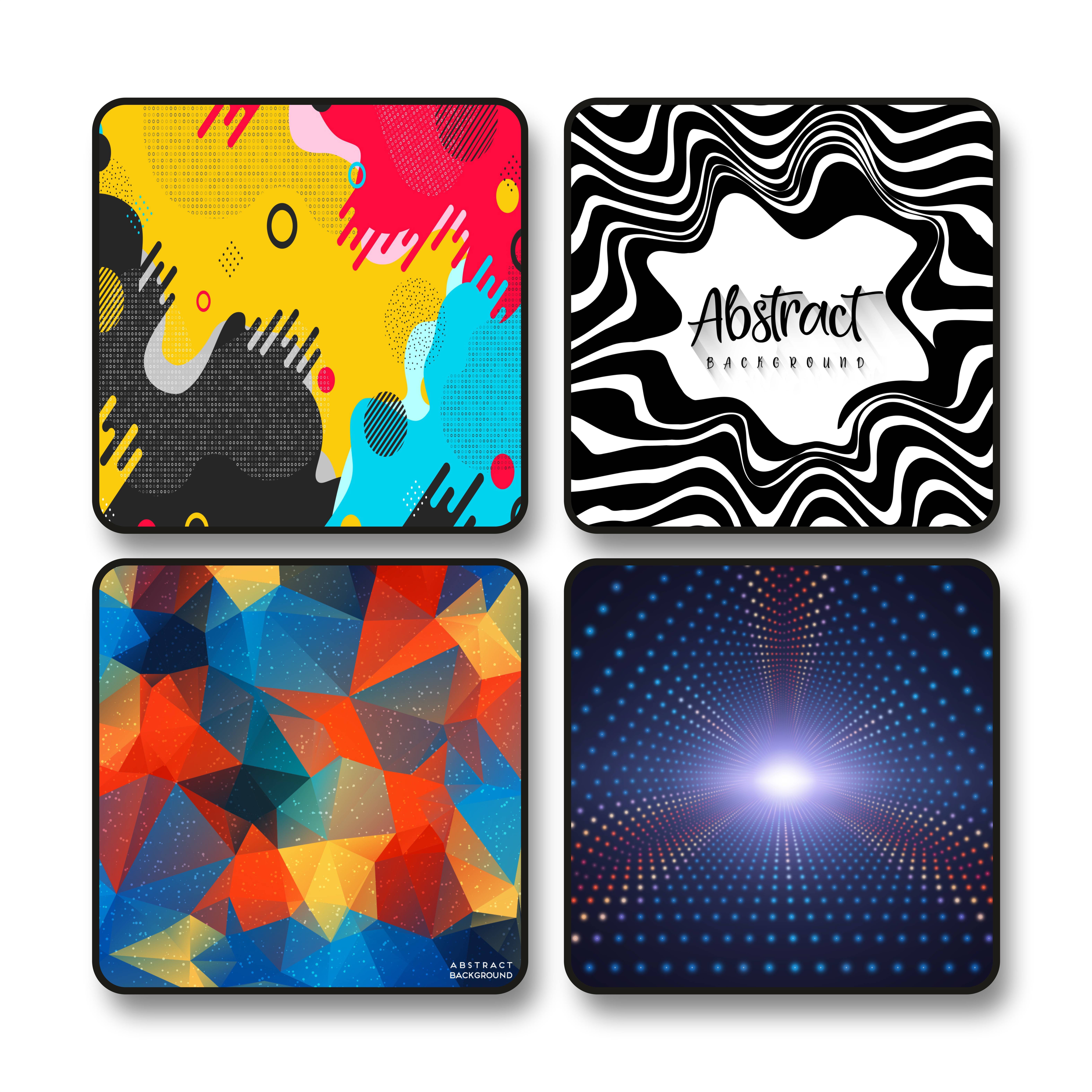 Saf Set of 4 Black Frame Abstract Wall Paintings for Home Office Decor – Geometric & Modern Art Prints – Vibrant Multicolor Painting on MDF Board 10 x 10 Inch Saf Set of 4 Black Frame Abstract Wall Paintings for Home Office Decor – Geometric & Modern Art Prints – Vibrant Multicolor Painting on MDF Board 10 x 10 Inch