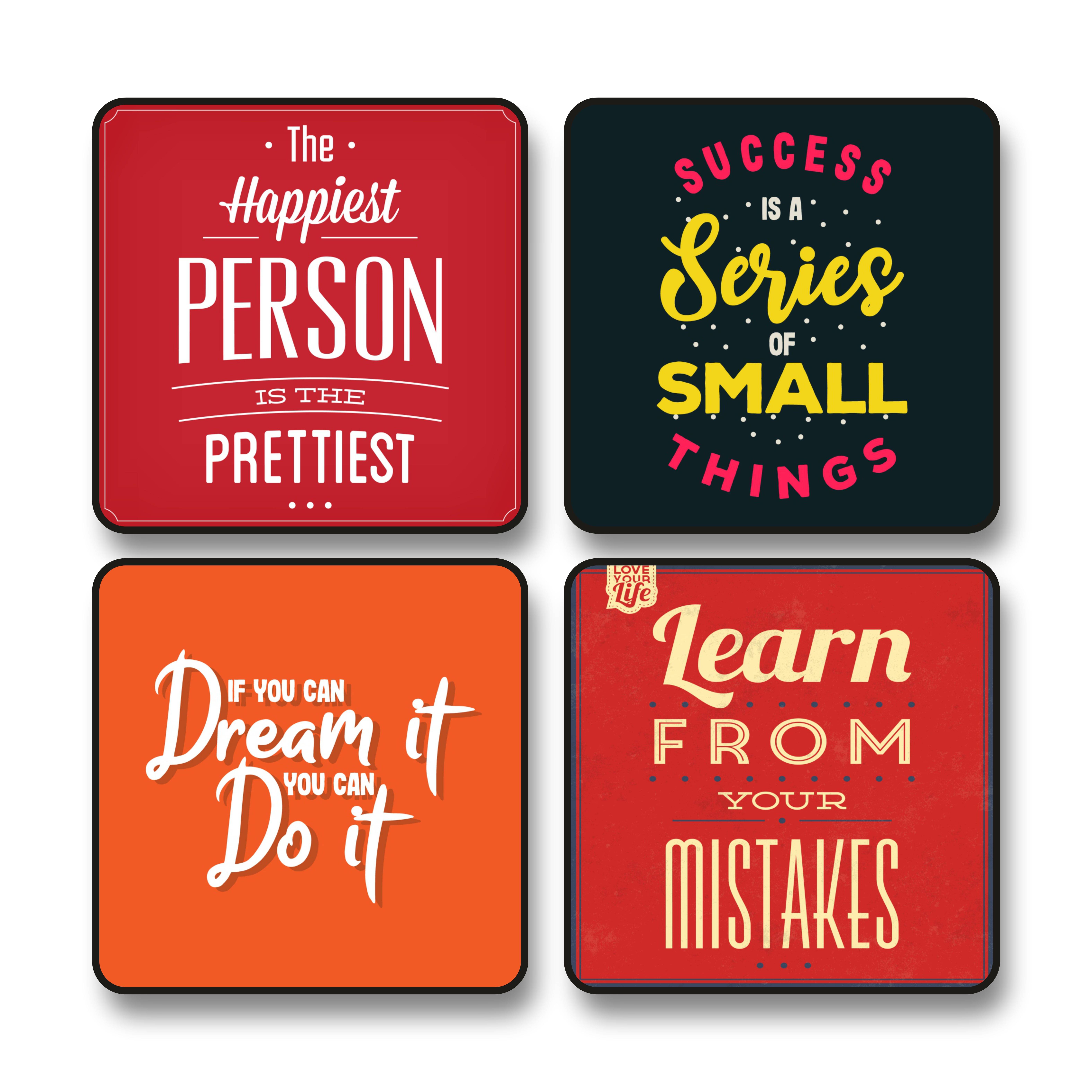 Saf Set of 4 Black Frame Motivational Wall Paintings for Home Office Decor – Inspirational Quote - Dream It Do It Learn from Mistakes Small Things Happiness Art 10 x 10 Inch Saf Set of 4 Black Frame Motivational Wall Paintings for Home Office Decor – Inspirational Quote - Dream It Do It Learn from Mistakes Small Things Happiness Art 10 x 10 Inch