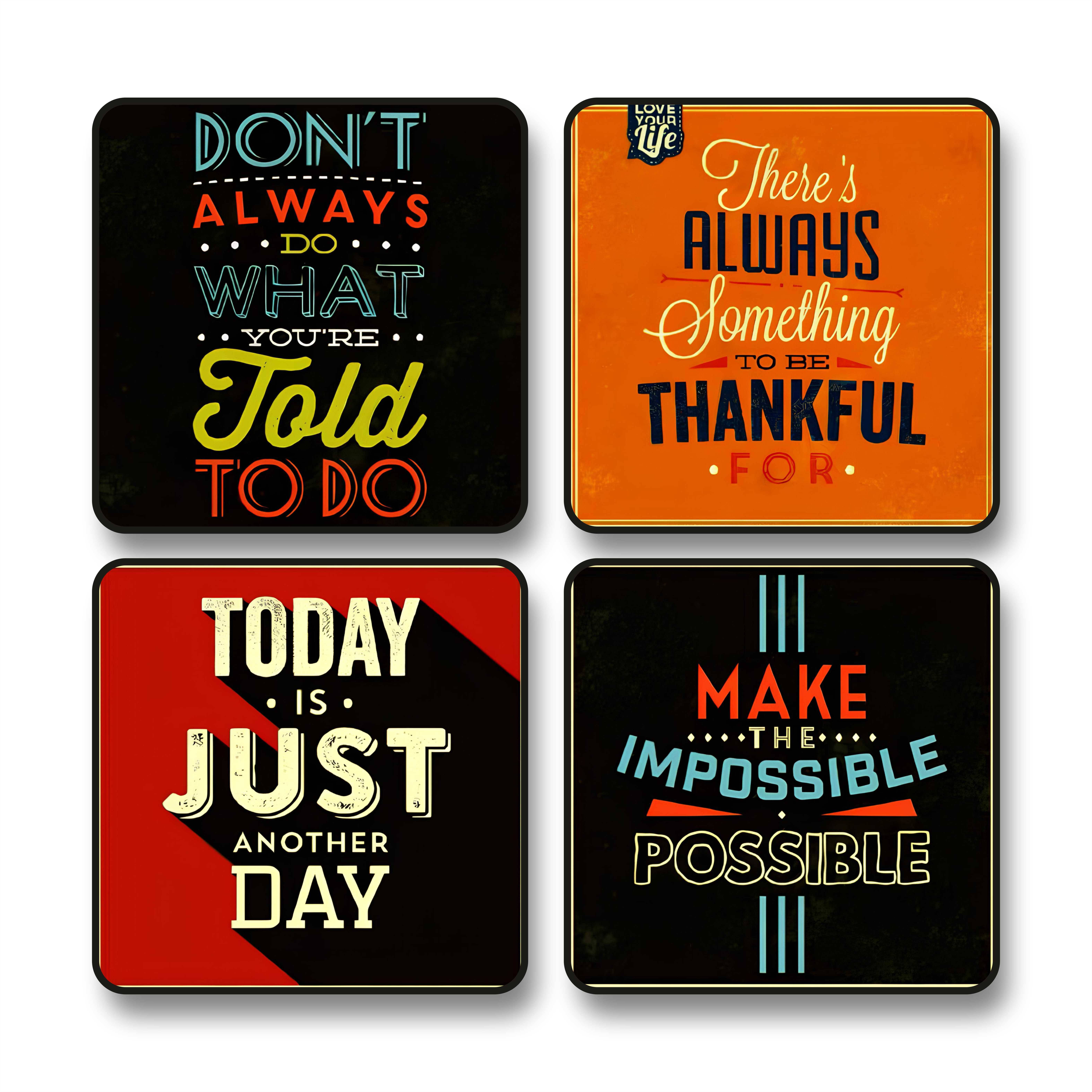 Saf Set of 4 Motivational Wall Paintings with Black Frame for Home Office Decor – Typography Quote Painting on MDF Board 10 x 10 Inch Saf Set of 4 Motivational Wall Paintings with Black Frame for Home Office Decor – Typography Quote Painting on MDF Board 10 x 10 Inch
