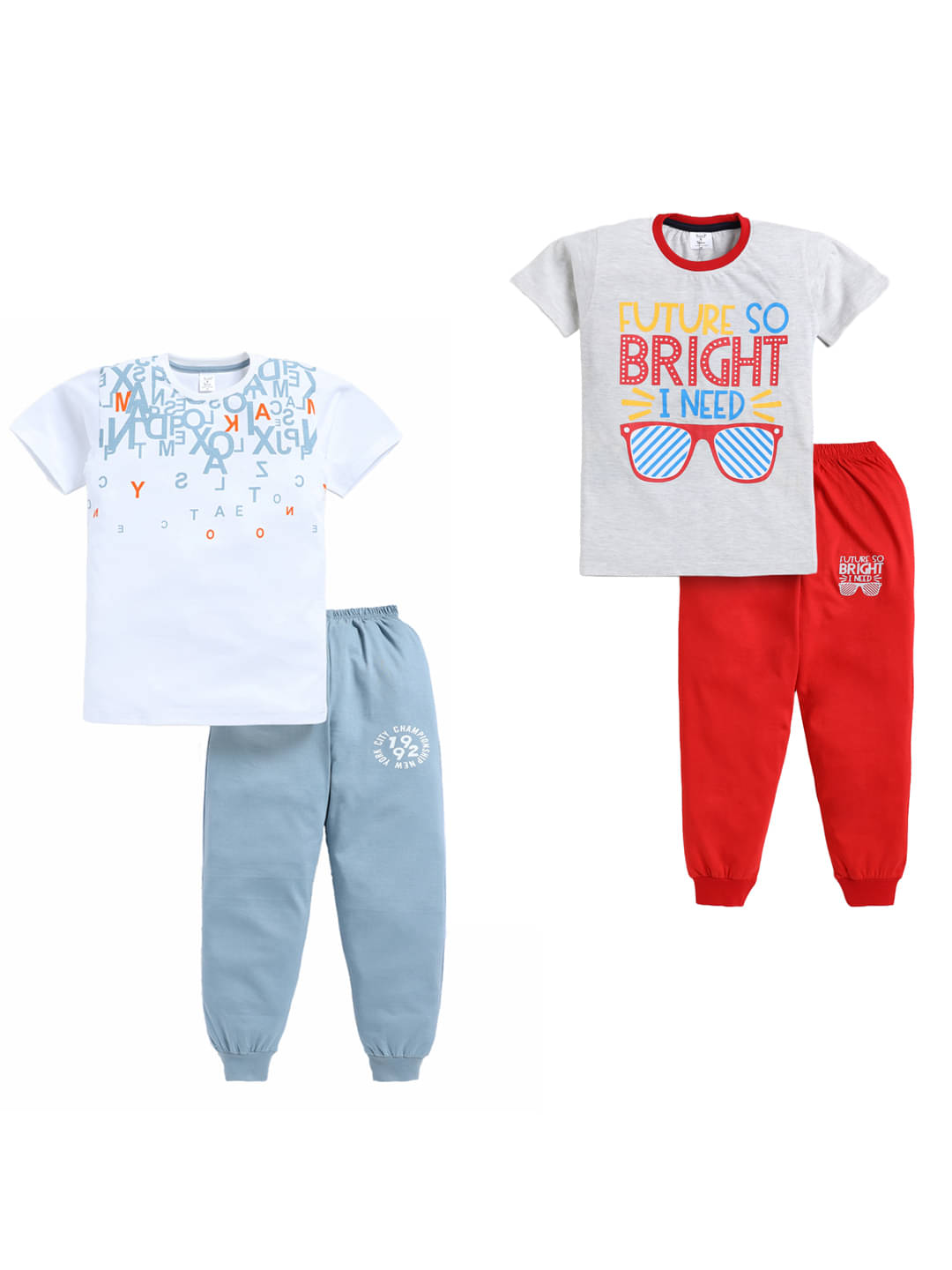     			Todd N Teen Pack of 2 Boys Cotton T-Shirt & Trackpants Set ( Multicolor )