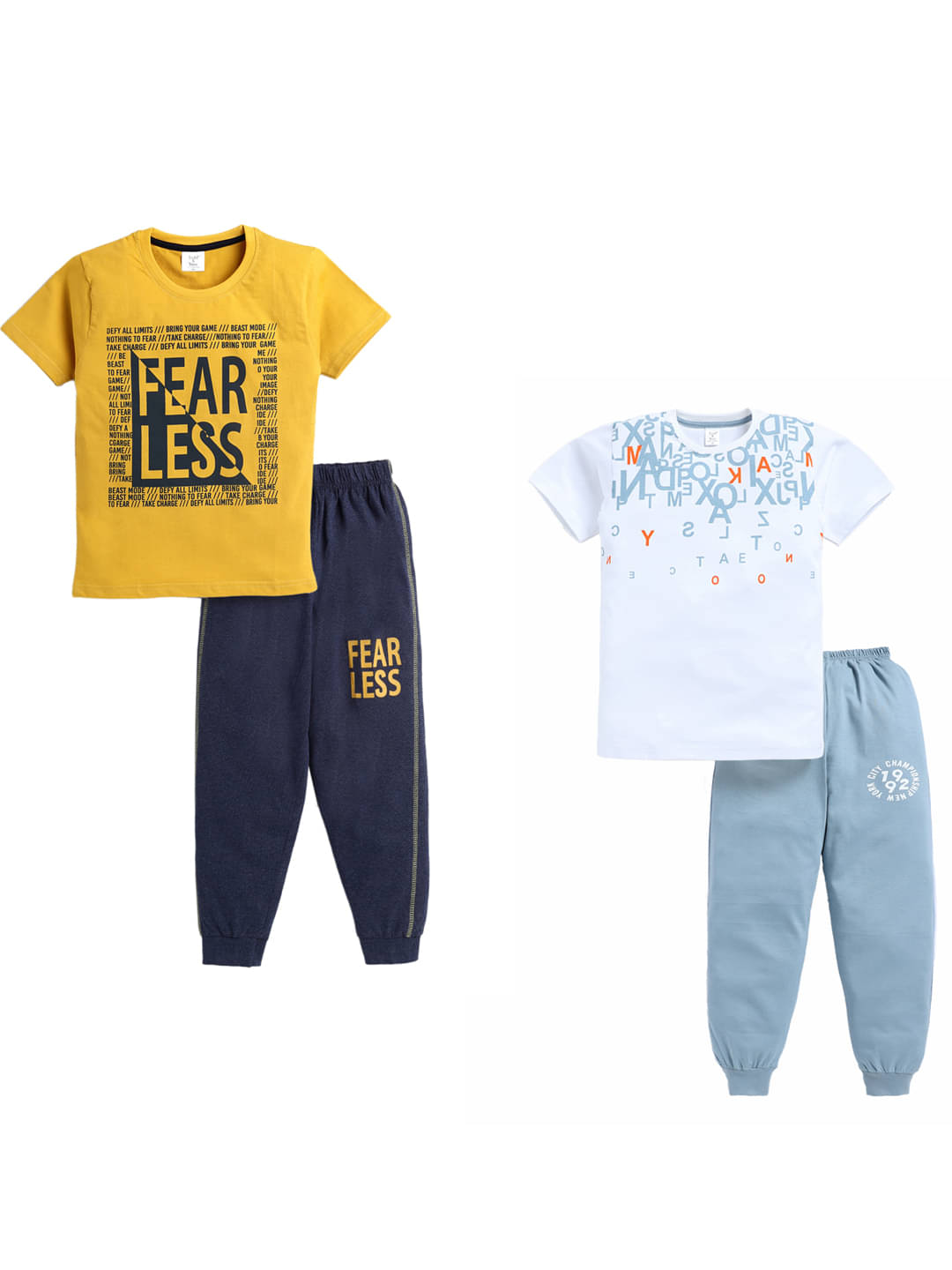 Todd N Teen Pack of 2 Boys Cotton T-Shirt & Trackpants Set ( Multicolor )     			Todd N Teen Pack of 2 Boys Cotton T-Shirt & Trackpants Set ( Multicolor )