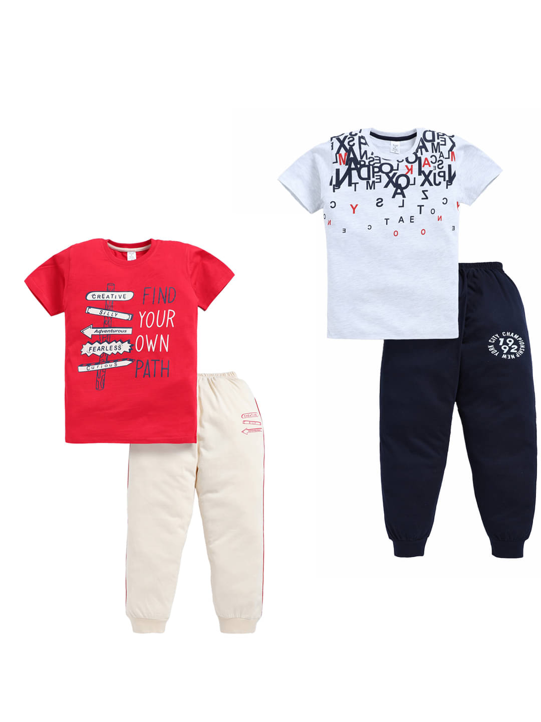    			Todd N Teen Pack of 2 Boys Cotton T-Shirt & Trackpants Set ( Multicolor )