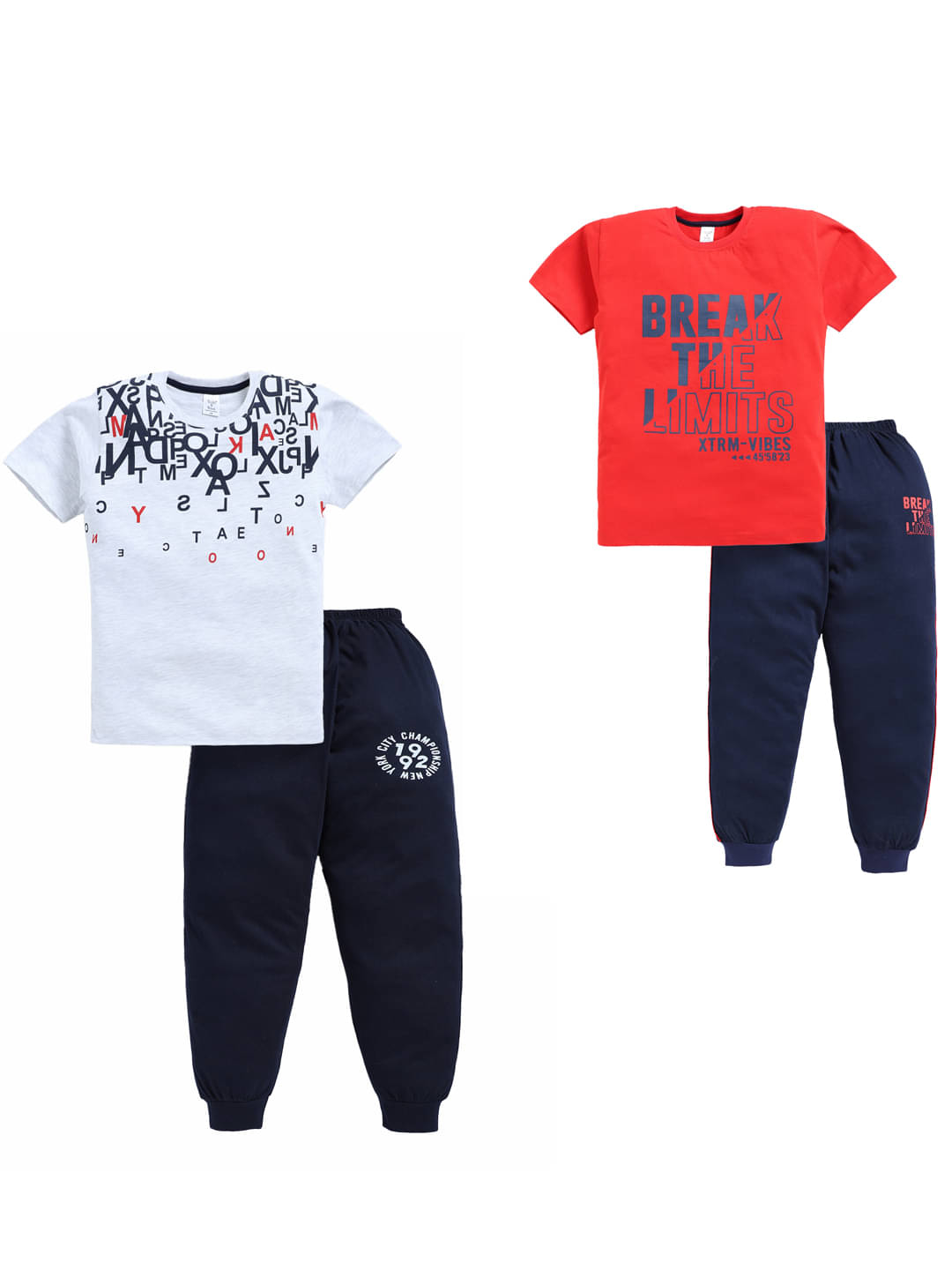     			Todd N Teen Pack of 2 Boys Cotton T-Shirt & Trackpants Set ( Multicolor )