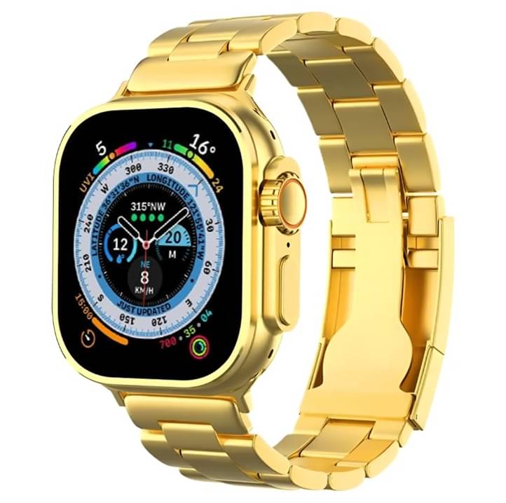     			Ultra Max Smart Watch 24k Gold 2.01 Inch HD Smartwatch Smart Watch | Sleep Monitor | Distance Tracker | Calendaring | Sedentary Reminder | Text Messaging | Pedometer | Calorie Tracker | Heart Rate Monitor Smartwatch