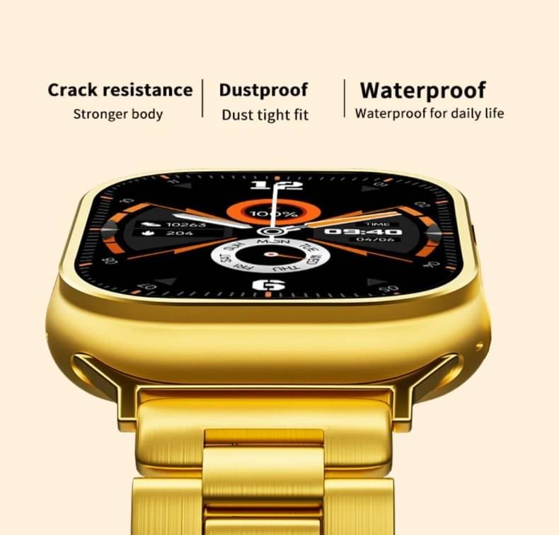     			Ultra Max Smart Watch 24k Gold 2.01 Inch HD Smartwatch Smart Watch | Sleep Monitor | Distance Tracker | Calendaring | Sedentary Reminder | Text Messaging | Pedometer | Calorie Tracker | Heart Rate Monitor Smartwatch