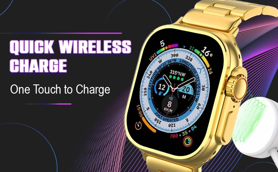     			Ultra Max Smart Watch 24k Gold 2.01 Inch HD Smartwatch Smart Watch | Sleep Monitor | Distance Tracker | Calendaring | Sedentary Reminder | Text Messaging | Pedometer | Calorie Tracker | Heart Rate Monitor Smartwatch